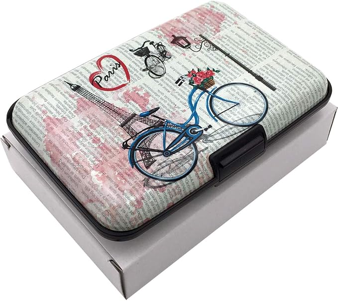BFL RFID Credit Card Holder for Women or Men, Theft Proof Credit Card Holder, Slim Design Fits in Pocket (Bicycle)