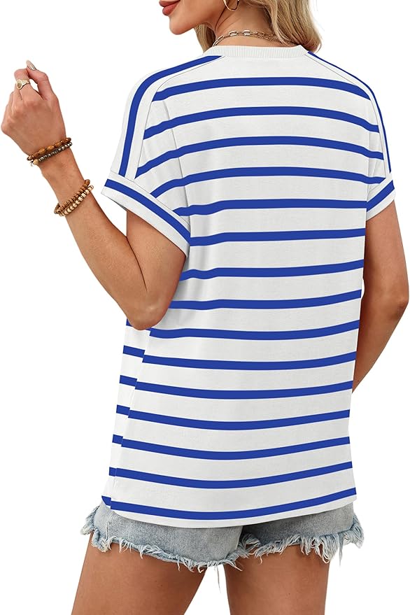 WIHOLL Womens Tops Short Sleeve Shirts Summer Outfits 2026 Spring Dressy Casual Clothes Clothing