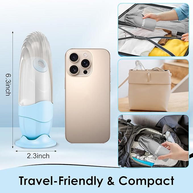 Portable Bidet for Travel Mini Handheld Bottle-Ready Jet Sprayer, Type-C Rechargeable with Gentle & High-Pressure Modes, On-The-Go Camping Toilet Hygiene for Women, Men & Babies（Blue）