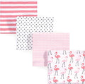 Hudson Baby Unisex Baby Cotton Flannel Receiving Blankets, Flamingos, One Size