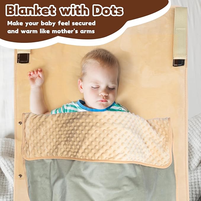 Toddler Airplane Bed with Blanket, Airplane Seat Extender for Kids, Baby Travel Essentials, Beige