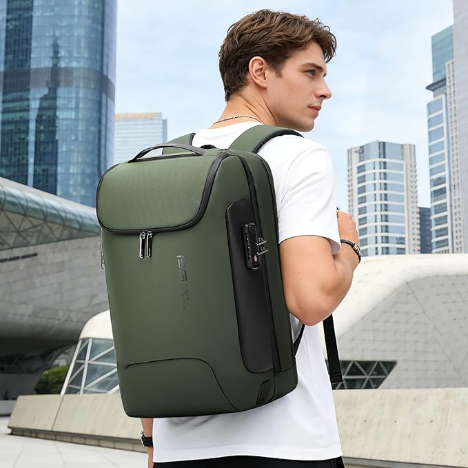 BANGE Travel Laptop Backpack, Anti-Theft Bag with USB Charging Port and TSA Lock, Waterproof Business Computer Backpack Fits 17.3 Inch Notebook