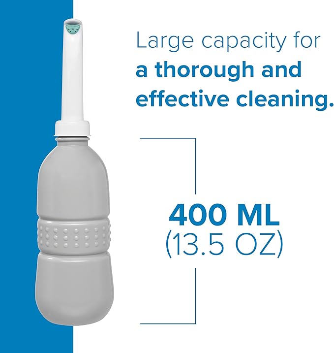 Brondell GoSpa Travel Bidet GS-70 – Portable Peri Bottle for Postpartum & Perineal Care, 400ml Handheld Bidet with Angled Nozzle, Collapsible Design, Nozzle Storage & Travel Bag, Fog