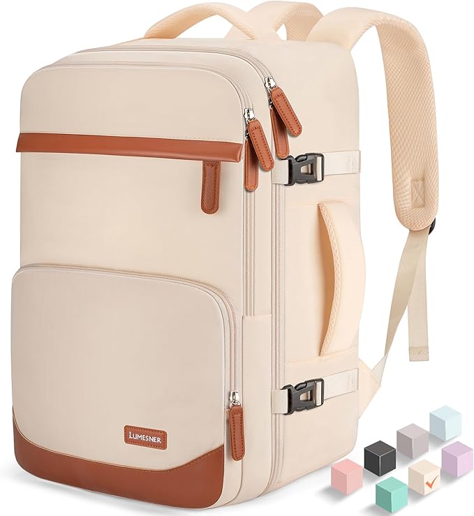 50L Travel Backpack, Water-Resistant Carry On Backpack for Men Women, Business Laptop Backpack for Trips & Commutes, Fits 18 Inch Laptop