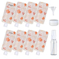 PACKISM 11 Pack Travel Pouches for Toiletries, 3 oz TSA Approved Liquid Containers, Leak Proof Squeeze Bags for Cruise & Camping, Space Saving Refillable Carriers, Active Red Maple Leaf