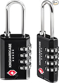 Kinghardcase 2 Pack TSA Approved Gun Locks, 4 Digit Combination Locks for Gun Case, Ammo Box, Rifle Bag, Luggage, Durable Resettable Locks with Locking Hook, Zinc Alloy, Travel Security