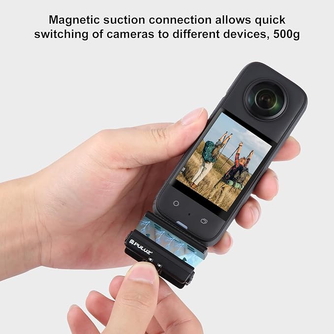 PULUZ Magnetic Quick Release Mount for Insta360 X4 Air/X4/Ace Pro/Ace Action Camera Aluminium Alloy Quick Release Base with 1/4-inch Screws for Insta360 Ace Pro Accessories