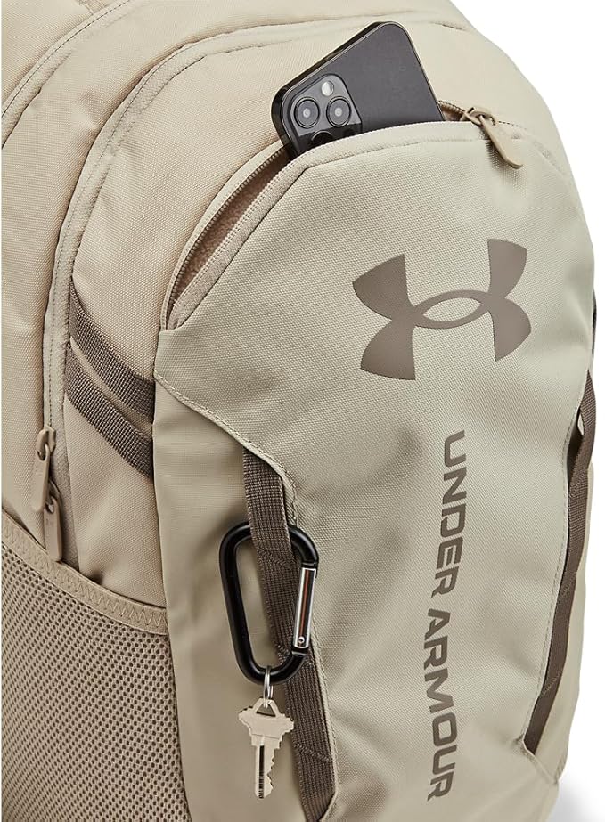 Under Armour Unisex-Adult Hustle 6.0 Backpack, (289) Khaki Base/Khaki Base/Taupe Dusk, One Size Fits Most