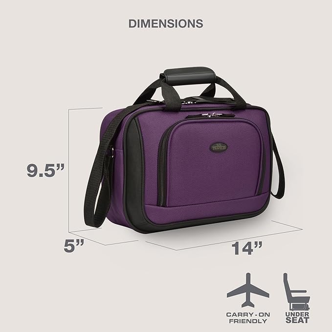 U.S. Traveler Rio 14" Travel Tote Bag, Lightweight 1200D Carry-On Bag for Women & Men, Parent SKU