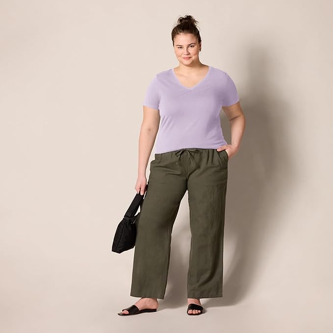 Amazon Essentials Women's Regular-Fit Short-Sleeve T-Shirt (Crewneck and V-Neck Options), Multipacks