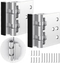 Home Security Door Lock, Upgraded Non-Spring and Flip Design for Easy to Open, Withstands 1200 lbs Force, Childproof Door Reinforcement Lock for Inward Swinging Doors, Silver, 2 Pack