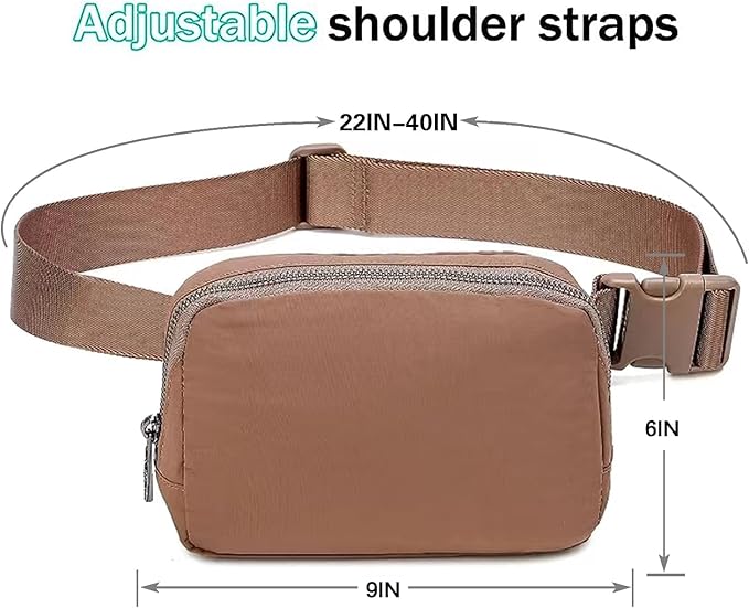 Belt Bag for Women Fanny Pack Dupes, Fashion Crossbody Waist Pack Bag with Adjustable Strap, Everywhere Belt Bag for Travel Outdoors Running Hiking（Brown2）
