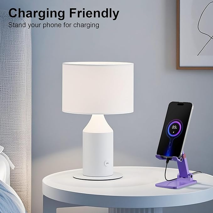Phone Stand for Desk, Cell Phone Holder Adjustable Cellphone Tablet Stand for Desk Height Angle Adjustable Compact Design for iPhone iPad Android Devices Under 12" (Purple, 1Pack)