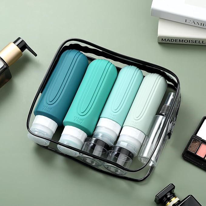 Mrsdry 16 Pack Travel Bottles for Toiletries, Oversize 6oz Silicone Travel Containers, Leak Proof Refillable Liquid Shampoo And Conditioner Travel Essentials