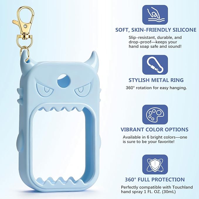 JAMIEWIN Spray Hand Sanitizer Case Compatible with Touchland Hand Sanitizer 1fl. Oz. Monster Silicone Case Holder Accessory
