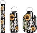 Suobstales 3Pcs Travel Bottles Keychain Holder Set,Travel Bottle Sleeves+Neoprene Chapstick Holders+Lanyard Keychain