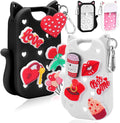 Mity rain Valentine Cat Silicone Case for Touchland Mist 1 FL OZ Hand Sanitizer Spray, Portable Travel Keychain with 10 Love Charms, Ideal Valentine’s Day Gifts for (Him/Her) your beloved
