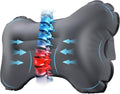 Mixtrend Travel Lumbar Pillow Inflatable Lumbar Support Pillow with Memory Foam, Back Support Pillow for Airplane Long Flight, Essential Travel Support Pillow for Women Men Kids（Chrcoal Grey）