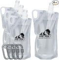 Ancable 1L Hiking Collapsible Water Bottles, 4-Pack 33OZ BPA-Free Foldable Backpacking Water Bottle for Travel Camping Hiking