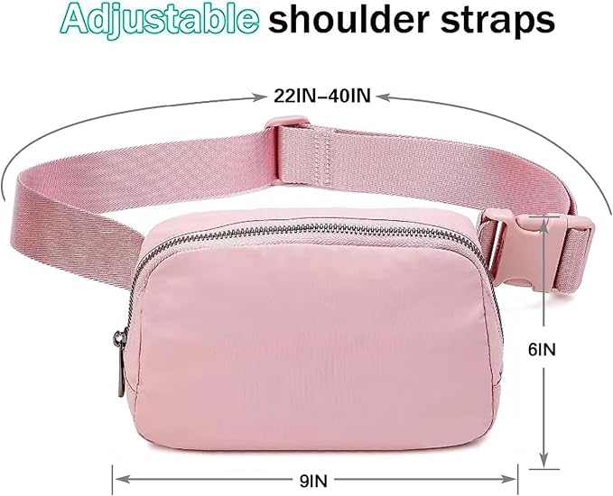 Belt Bag for Women Fanny Pack Dupes, Fashion Crossbody Waist Pack Bag with Adjustable Strap, Everywhere Belt Bag for Travel Outdoors Running Hiking（Pink）