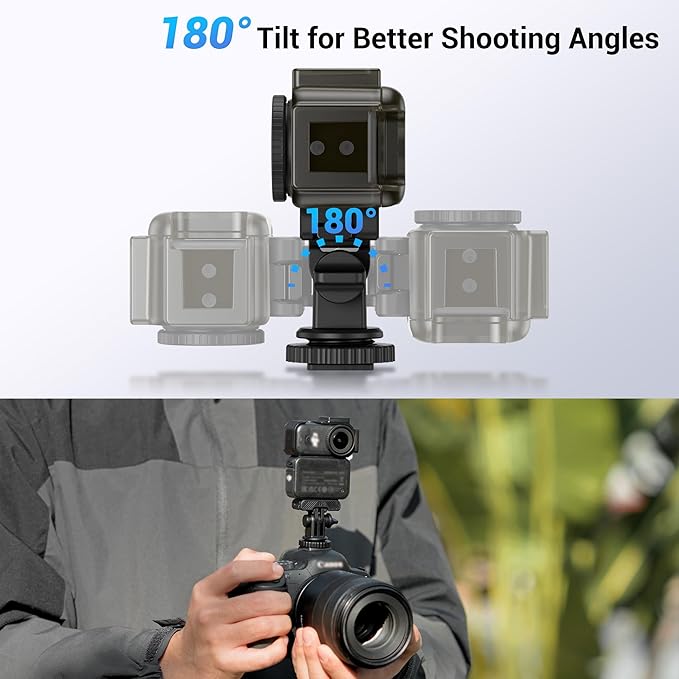 JJC Osmo Nano Cage with Cold Shoe Mount Adapter for DJI Osmo Nano Accessories, Expansion Adapter with 1/4"-20 Thread Hole, Built-in Strong Magnet, Creative Narrow Crevice Shooting, ABS Frame