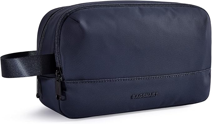 BAGSMART Travel Toiletry Bag for Men, Dopp Kit Water Resistant Shaving Bag for Toiletries Accessories, Navy-Medium