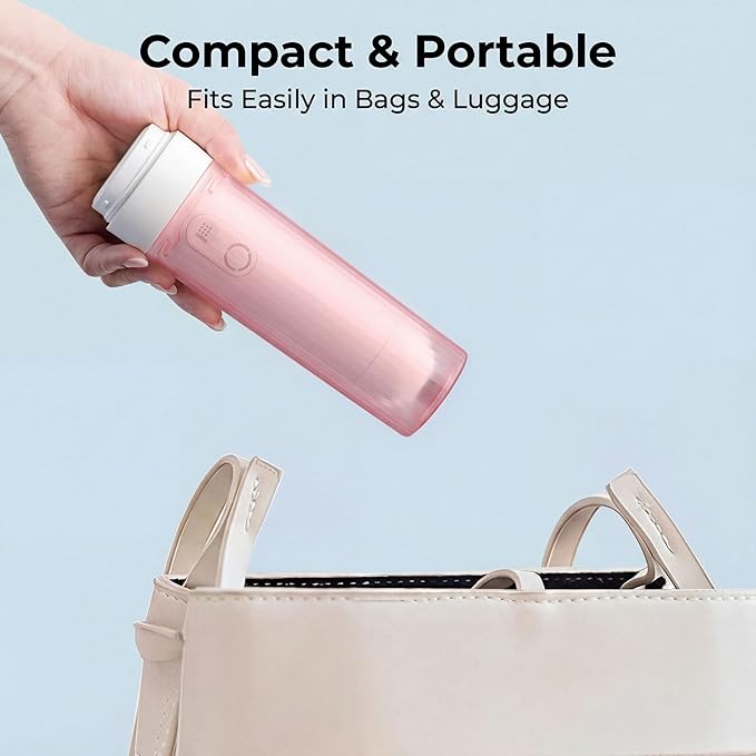 Portable Bidet for Travel,Rechargeable Electric Handheld Travel Bidet Sprayer for Women,Collapsible,Portatil Peri Water Bottle Bidets for Hygiene,Camping, Backpacking,Backcountry,Hiking（Pink）
