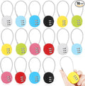 Moxweyeni 16 Pack Combination Wire Lock 3 Digit Small Combo Luggage Number Cable Padlock Outdoor Waterproof Resettable Lock for School Gym Locker Travel Backpack Suitcase Storage (Assorted Color)