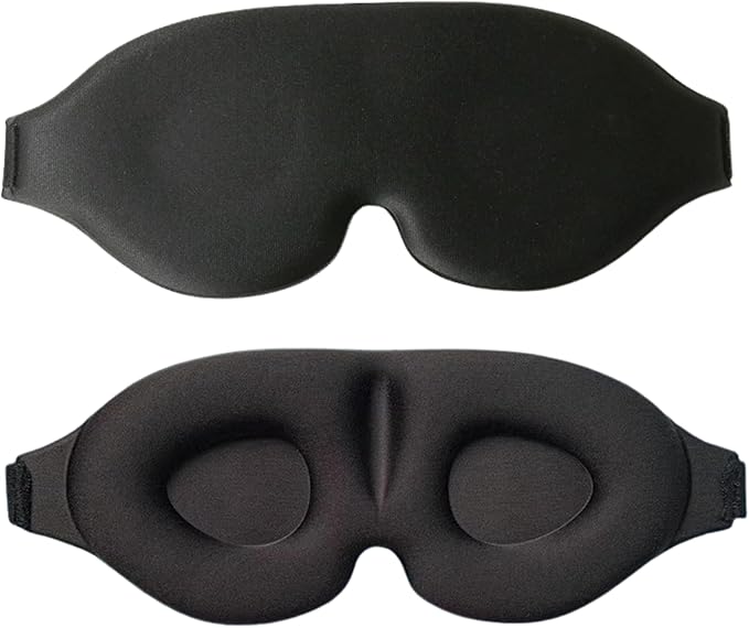 Sleep Mask for Women Men Comfortable Blockout Soft 3D Padded Eye Mask for Sleeping Side Sleeper Friendly Black