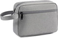 Travel Toiletry Bag, Small Cosmetic Bag, Hanging Water-Resistant Organizer for Men & Women, Ideal for Makeup, Shaving Kit, Gym Essentials & Travel Accessories (Grey)
