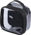 BORMELUN Clear pouches for travel toiletries vinyl TSA airport approved proof makeup bag reusable organizer (black)