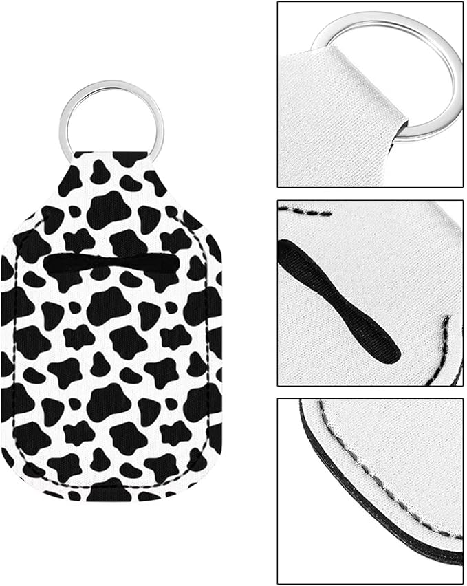 Suobstales 3Pcs Travel Bottles Keychain Holder Set,Travel Bottle Sleeves+Neoprene Chapstick Holders+Lanyard Keychain