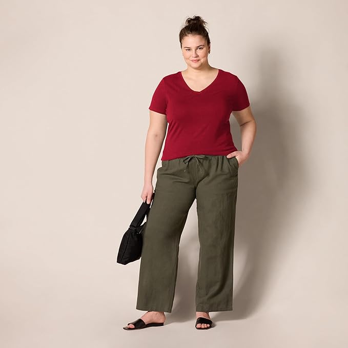 Amazon Essentials Women's Regular-Fit Short-Sleeve T-Shirt (Crewneck and V-Neck Options), Multipacks