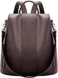 Leather Backpack Purses, Anti-theft Genuine Leather Backpack Bags for Women, Large Capcacity Fashion Convertible Shouler Bags for School Travel Daily