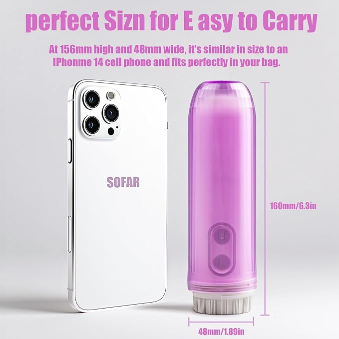Portable Electric Bidet Sprayer - Handheld Travel Bidet with 2 Pressure Modes - Waterproof Foldable Pocket-Sized & Cordless for Bathroom Ultimate Personal Hygiene Cleaning at Home and Camping