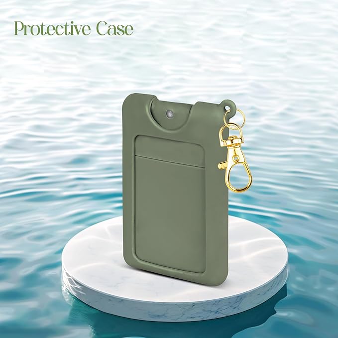 Silicone Case Compatible with Noshinku Pocket Hand Sanitizer, Protective Case with Keychain for Travel Size