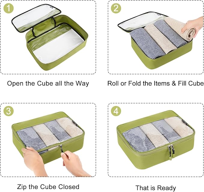 BAGAIL Clear Packing Cubes Packing Organizer for Travel Accessories Luggage suitcase