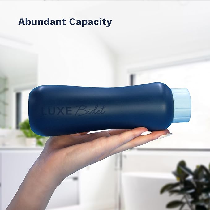 LUXE Bidet Portable Travel Bidet - 450-mL Capacity, Non-Slip, Ergonomic Bottle with Retractable Nozzle and Storage Bag