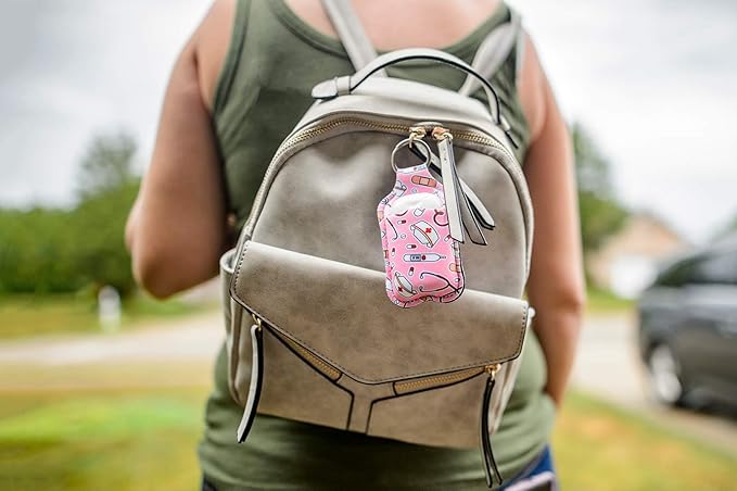 Daisy Lane Hand Sanitizer Holder for Backpack Kids Travel Size Baseball Softball Keychain