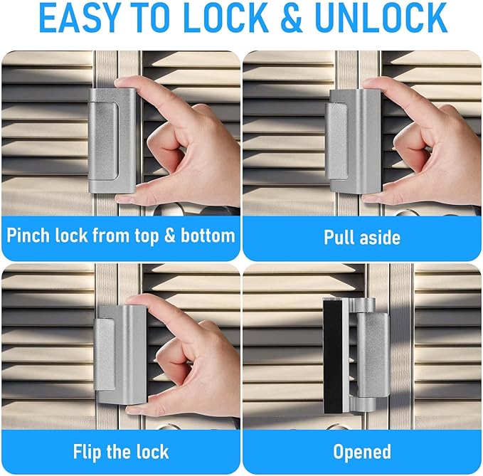 Door Reinforcement Lock, 3PACK Home Security Door Lock Withstands 800 lbs, Childproof Top Door Lock Latch for Toddlers Safety, Inside Night Defender for Inward Swinging Doors