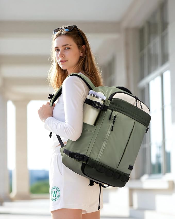 LOVEVOOK 50L Travel Backpack for Women Men, Airline Approved Carry On Luggage with 3 Cubes Accessories, TSA Personal Item Travel Cruise Essentials, Waterproof Weekender Overnight Bags fits 17" Laptop