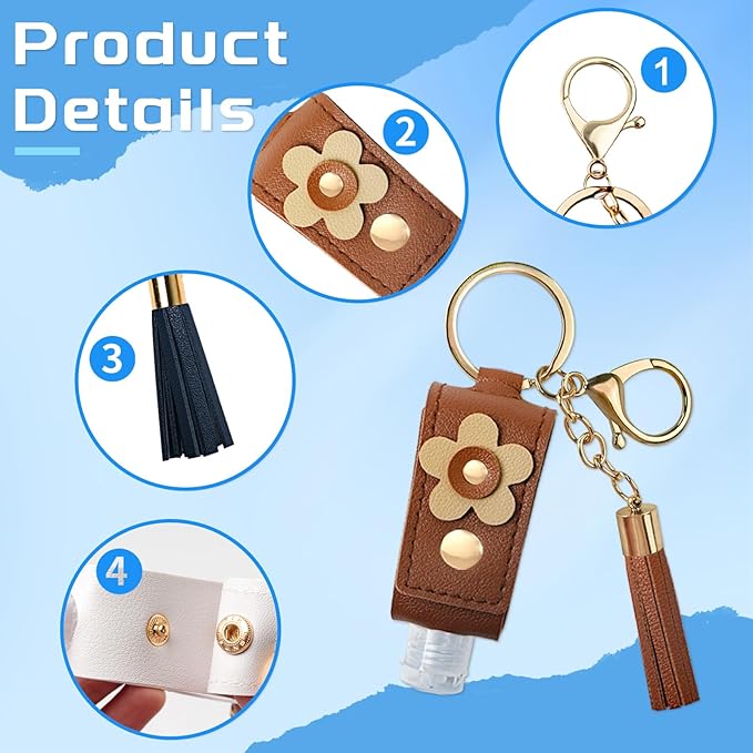 4Pcs Hand Sanitizer Keychain, 30ml Refillable Portable Hand Sanitizer for Toiletry Lotion Liquid Soap Shampoo