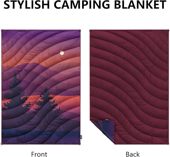 Camping Blanket,Lightweight Puffy Printed Camping Blanket Packable Outdoor Blanket for Camping,Traveling, Stadium, Hiking, Picnics