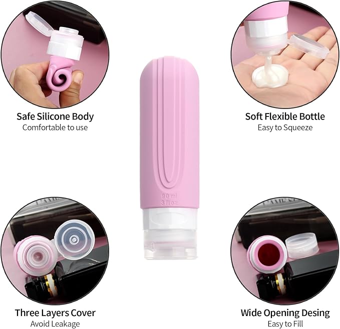 Mrsdry 16 Pack Travel Bottles for Toiletries, Oversize 6oz Silicone Travel Containers, Leak Proof Refillable Liquid Shampoo And Conditioner Travel Essentials