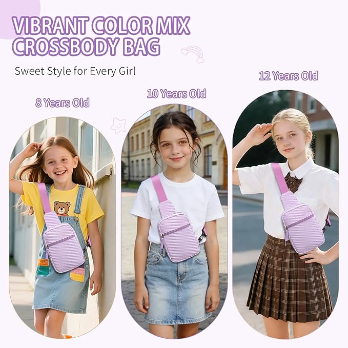 Mothers Day Gifts for Daughter, Birthday Graduation Gifts for 8 9 10 11 12 Year Old Teens Girls Her,Fanny Pack Sling Crossbody Bag Belt Bags Purse, Preppy Teen Girl Gift Trendy Stuff Travel Essentials