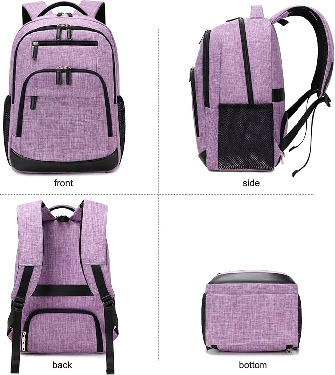 BOVIP Travel Backpack For Men Women,40L Carry On Backpack Flight Approved,TSA Personal Item Travel Bag Fits 17 Inch Laptop,Business Weekender Overnight Daypack Purple