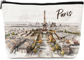 Paris Souvenirs Makeup Bag - Paris Travel Essentials Watercolor Cosmetic Bags Waterproof Toiletry Pouch Portable Traveling Accessories Party Birthday Gifts for Women Mom Daughter Friends Wife
