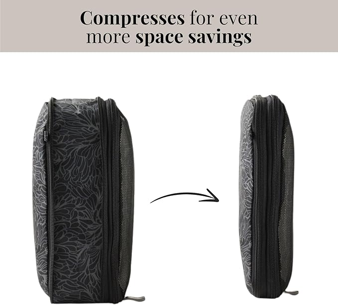 Baggallini Compression Cube 3-piece set - Lightweight Compression Packing Cubes for Travel