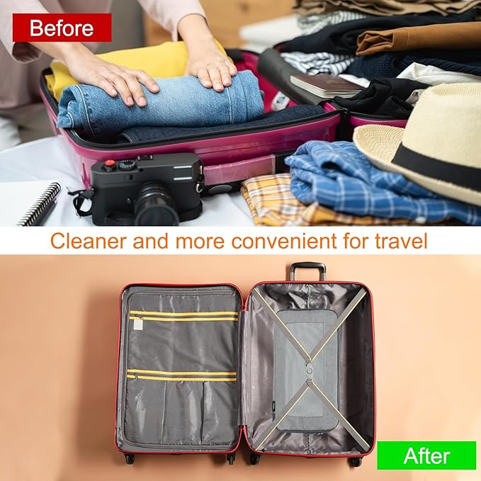 HARFINGTON Compression Packing Cube for Suitcases 34x18x13cm Lightweight Luggage Organizers Bag Travel Essentials Compression Bags for Carry on Suitcases, Grey
