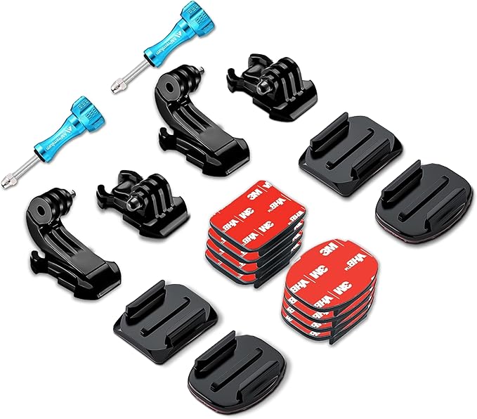 Helmet Mount Adhesive Sticky Pads for GoPro Hero 13 12 11 10 9 8 MAX Go Pro 7 6 5 4 3 2 1 Session Insta 360 DJI Osmo Campark SJCAM AKASO Action Cameras Buckle Mounts Adapter Accessories Mounting Kit